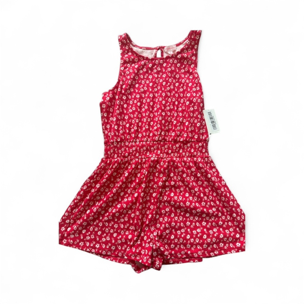 Design History Red and White Floral Top